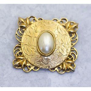 Vintage Victorian Intricate Regency Pearl brooch - Ci1